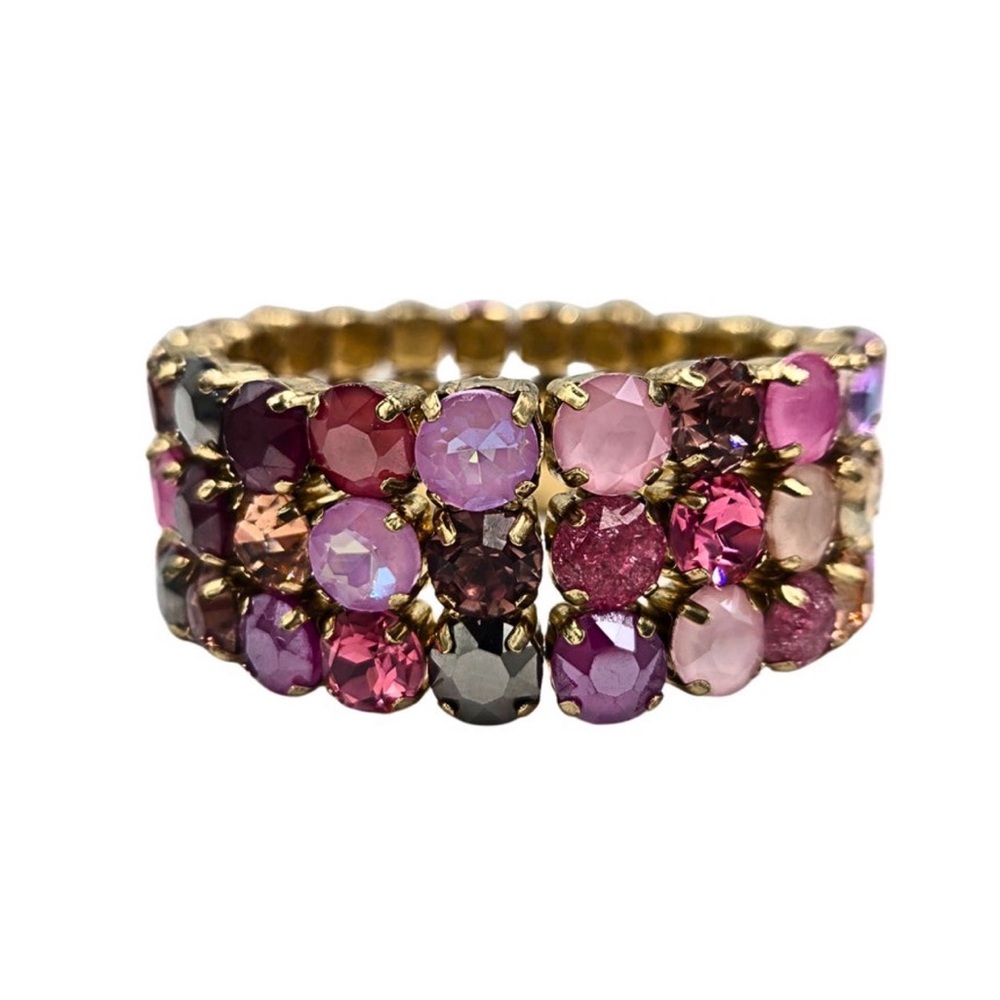Sienna - Sadie 3 strand bracelet Gold-Tone Multi-Pink Crystal Stretch Bracelet